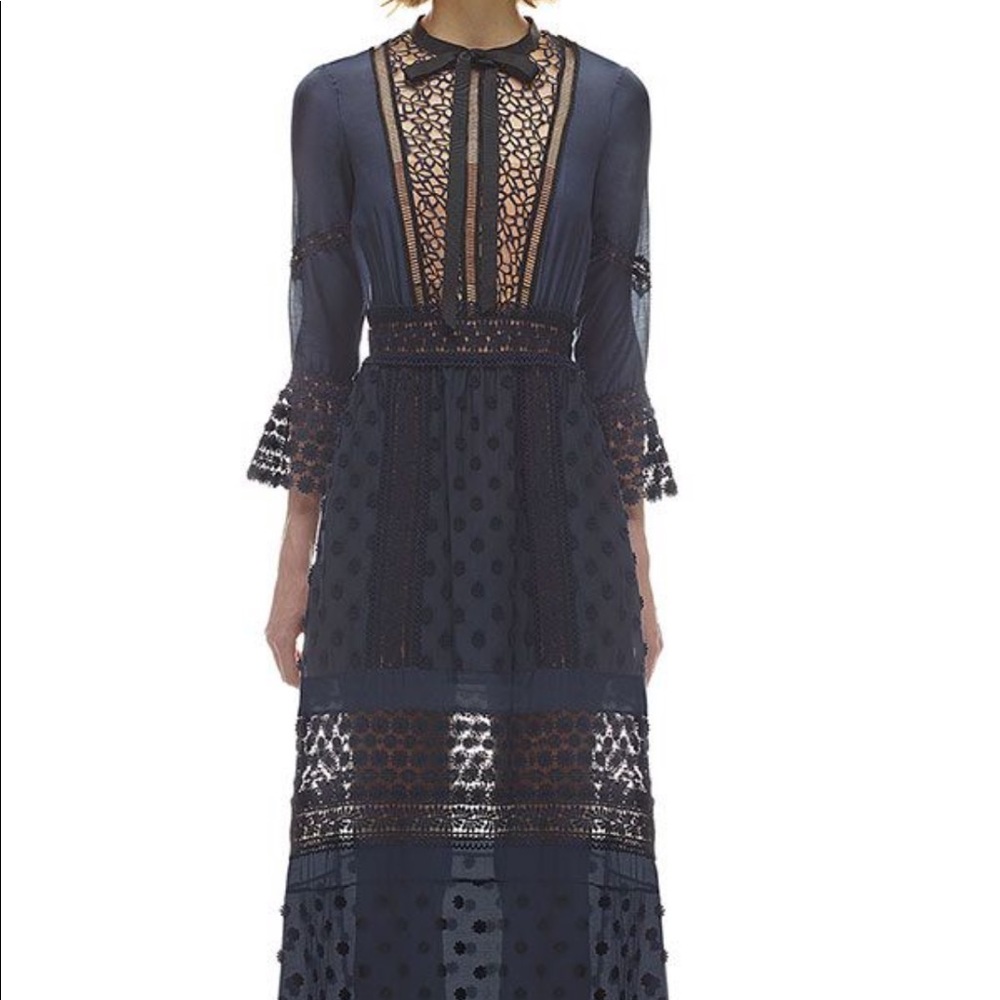Self-Portrait Spring Lace Long Sleeve Dress